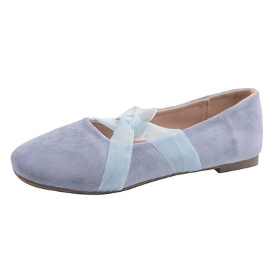 Мода 2025 Новые кружевные замшевые балетки Мягкая обувь Осень Комфорт Сказочные лоферы Обувь Мода Повседневные кроссовки Элегантное платье Для ходьбы Zapatillas