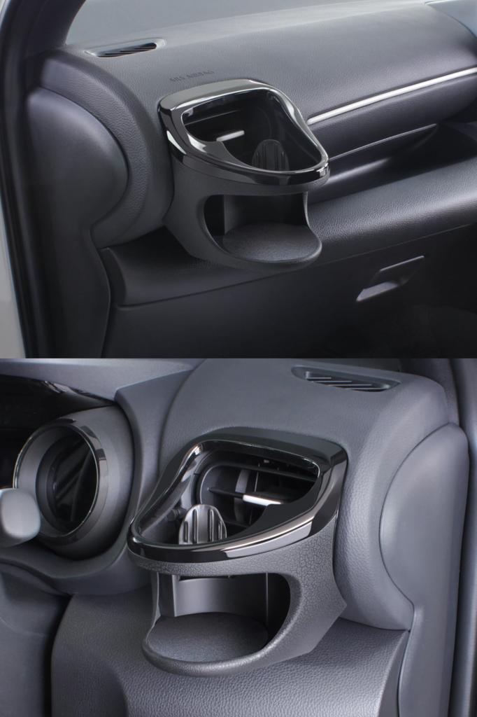 Подстаканник Tsuchiya Yac для сиденья водителя и пассажирского сиденья для Toyota Yaris и GR, совместимый с кондиционером держатель, комплект SY-YA1 SY-YA2, черный, Yaris,