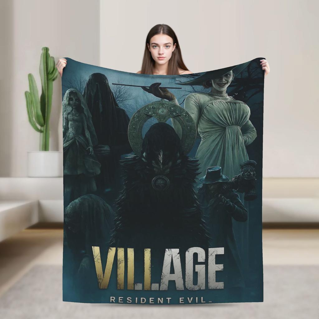 Resident Evils Village Soft Blanket  Kids Plush Throw Blanket Print Couch Chair Flannel Bedspread Sofa Bed Cover