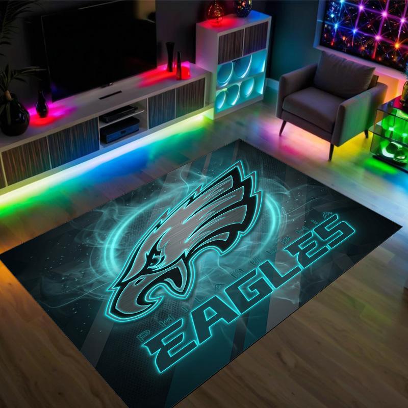 Дизайн Philadelphia Eagles Кристальный Велюровый Ковер Уютный Не?Нескользящий ковер с принтом для спальни, гостиной, прихожей