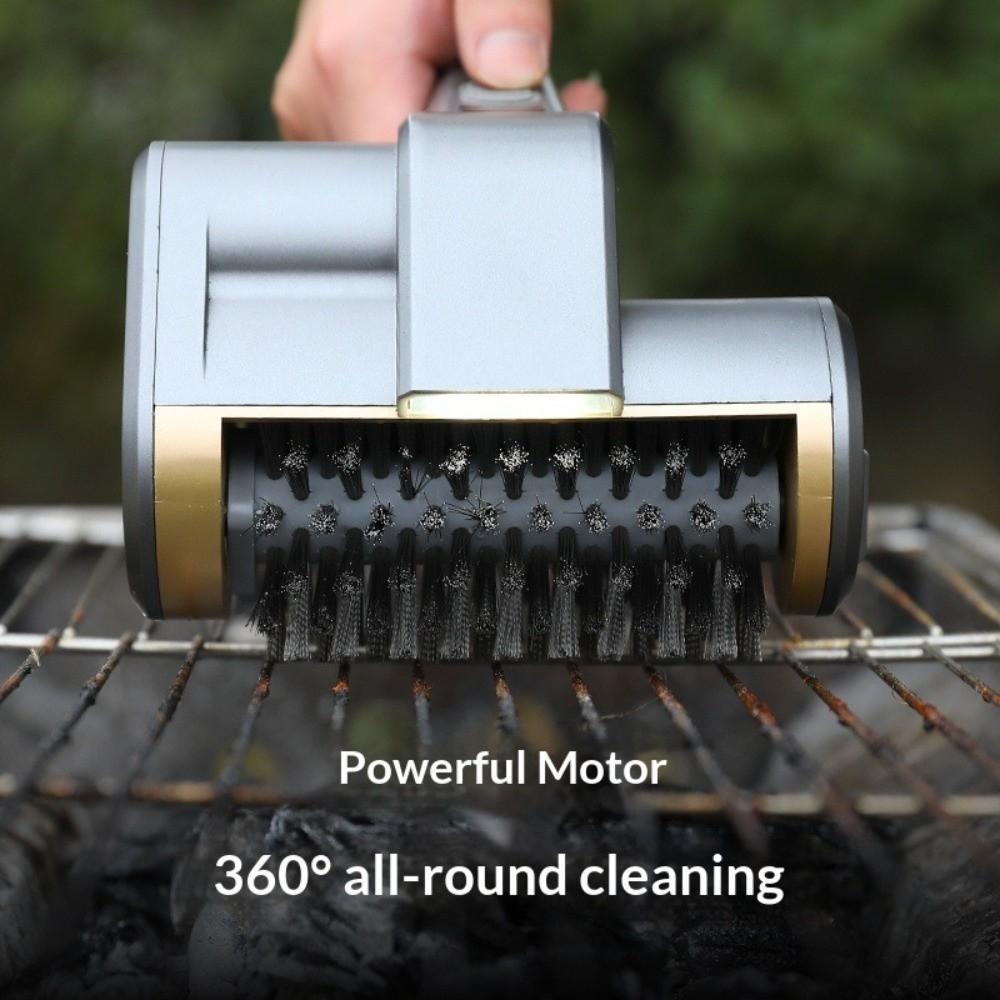 with LED Light Cordless BBQ Grill Brush Rechargeable BBQ Rotating Brush Barbecue