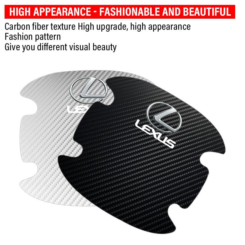 Interior Stickers Carbon Fiber Car Door Handle Protection Sticker Emblem Accessories For Lexus RX 300 IS 250 300 GX 400 460 UX 2