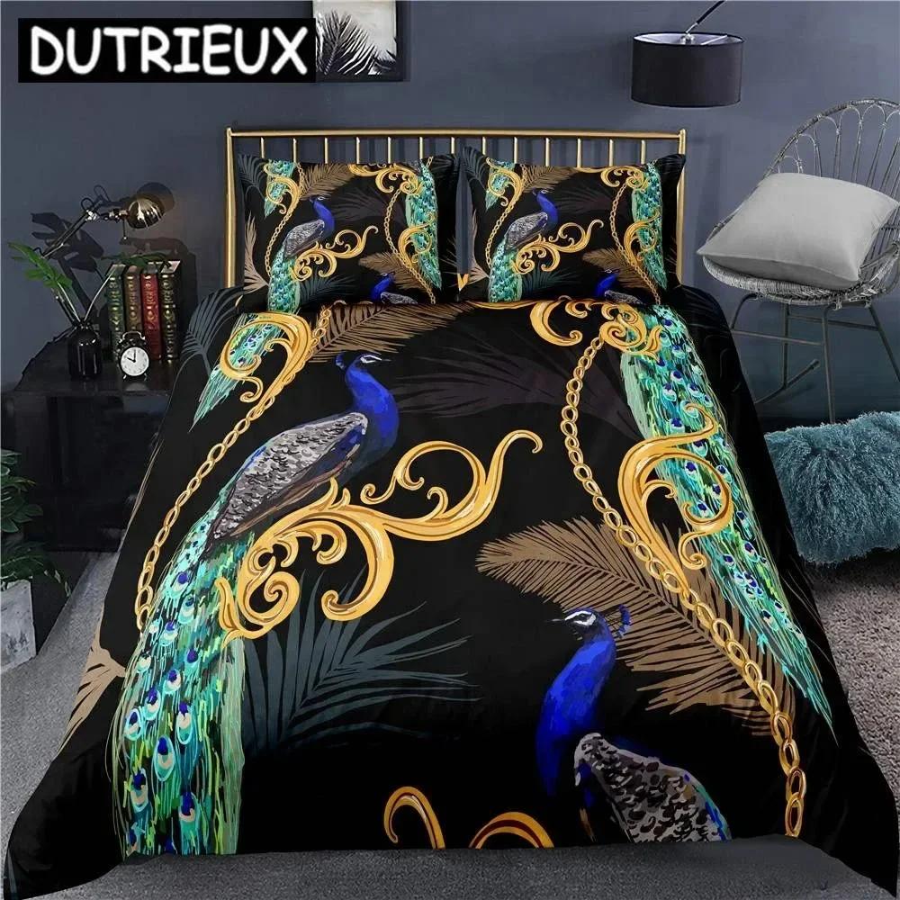 Peacock 3D Printed Bedding Set Duvet Covers Pillowcases Comforter Bedding Set Bedclothes Bed Linen 04