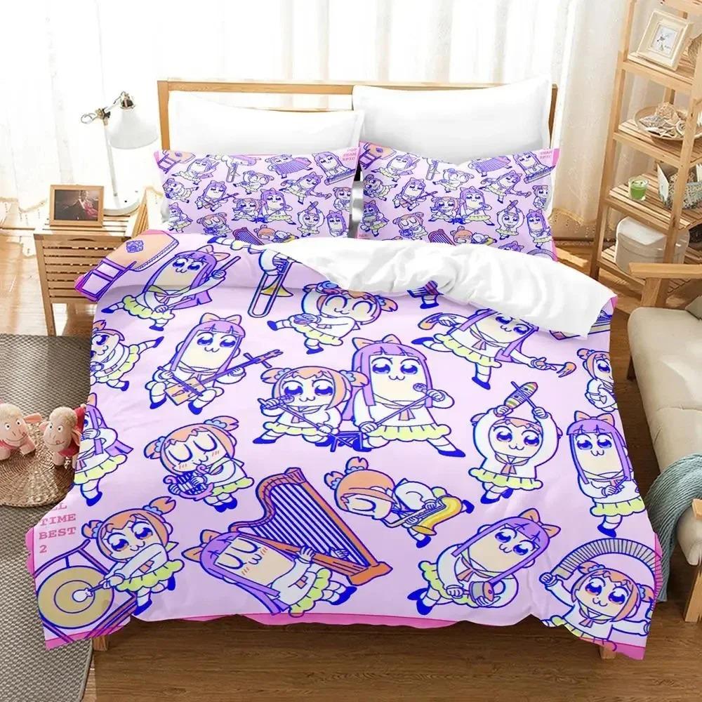 Аниме Pop Team Epic PIPI Постельный набор Пододеяльник Комплект для кровати Покрывало Наволочка Одеяло Размер Кинг Квин Мальчики Взрослые Постельный набор