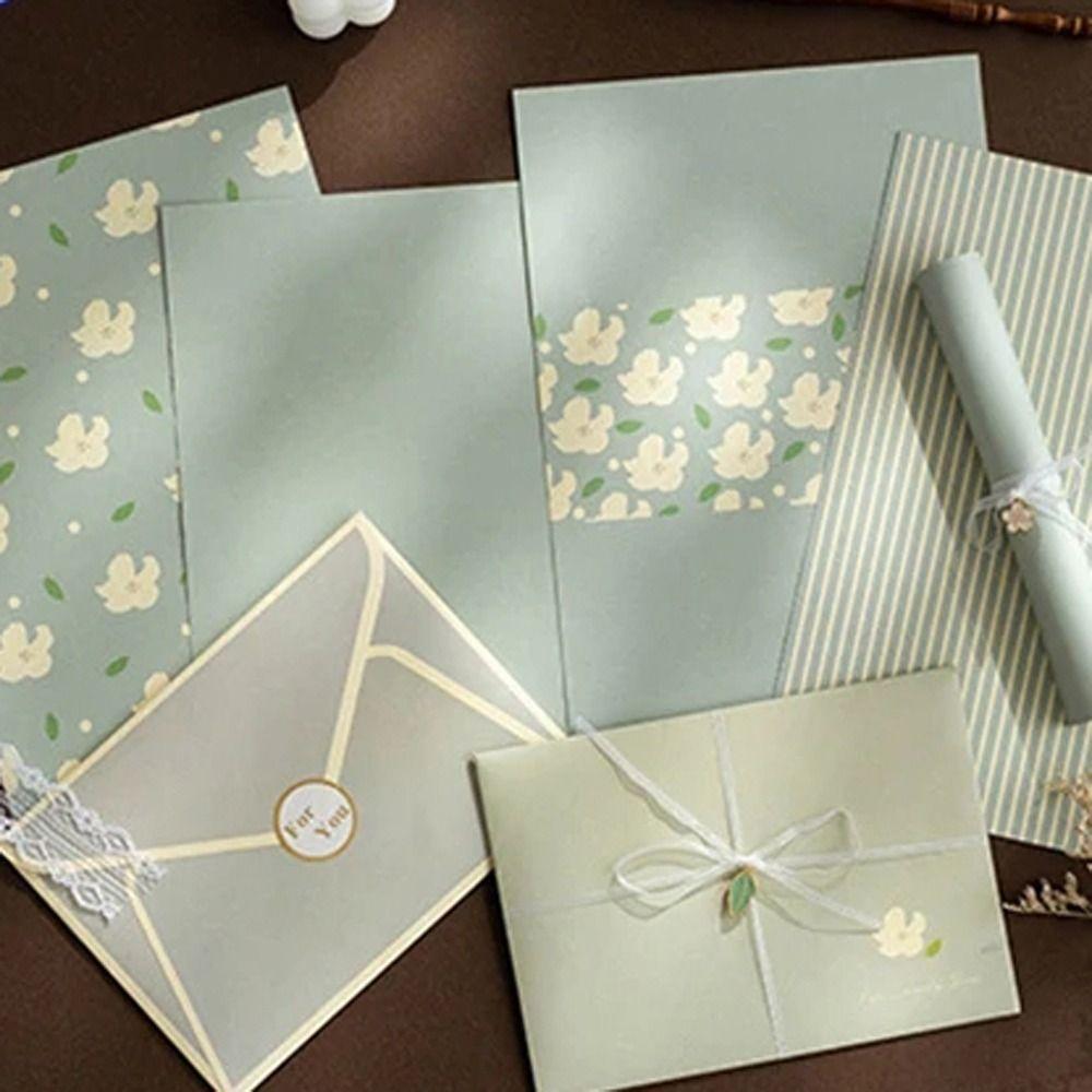DIY Postcard Floral Envelopes Flowers Letter Writing Paper Holiday Wishes Letter Pads  Stationery