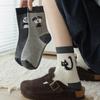 New Ideas for Autumn and Winter of 24 Yarn Socks for Children Cartoon Gray Style Plush Cute Long Tube Cotton Socks