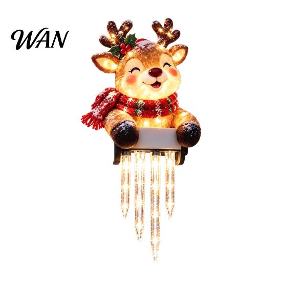 Decorative Lights for Eaves Christmas Outdoor LED Icicle Lights, Waterproof String Lighting, Battery Powered Flexible Fence Decoration Light
