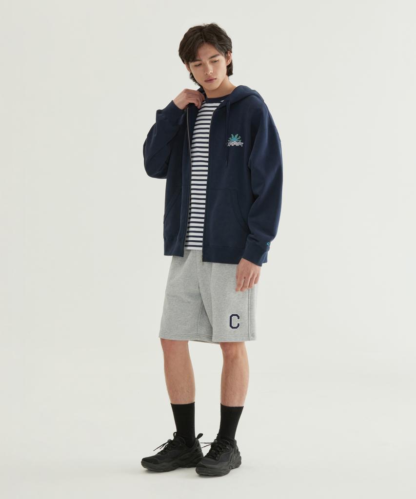 Covernat Rising Sun Graphic Zip-Up Hoodie Navy