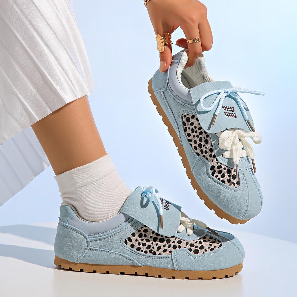 Женские кроссовки для бега Новые Ретро Леопардовый принт Женские Удобные Тренировочные туфли Повседневная Весенне-осенняя Обувь на плоской подошве Женщина