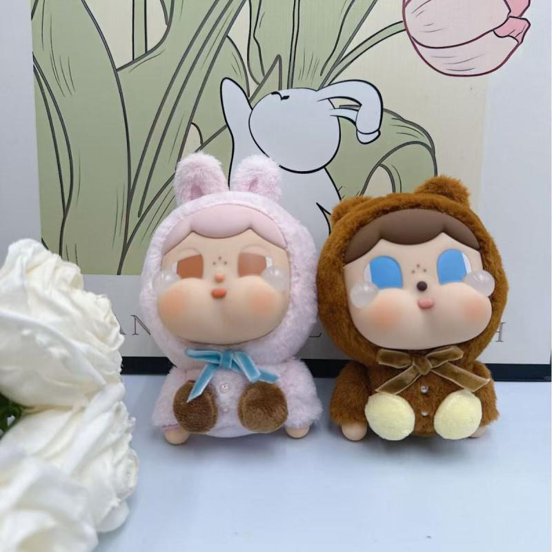 1 Piece Crybaby Animal Pendant Crybaby Crying Again Series Figures Sitting Plush Vinyl Face Doll Toy Bag Keychain Gift