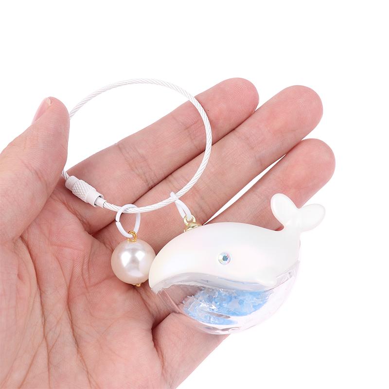 Забавный брелок в виде дельфина с жидкостью для ключей от машины Kawaii Китовый дом, кулон, брелок для ключей, сумки для девочек, брелки, ювелирные изделия, подарки