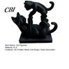 Stable Cat Statue 3D Printed Black Figurine, Modern Kitten Statue, Animal Shape Decoration Desk for Home Office, Gift Lovers Collectible Art