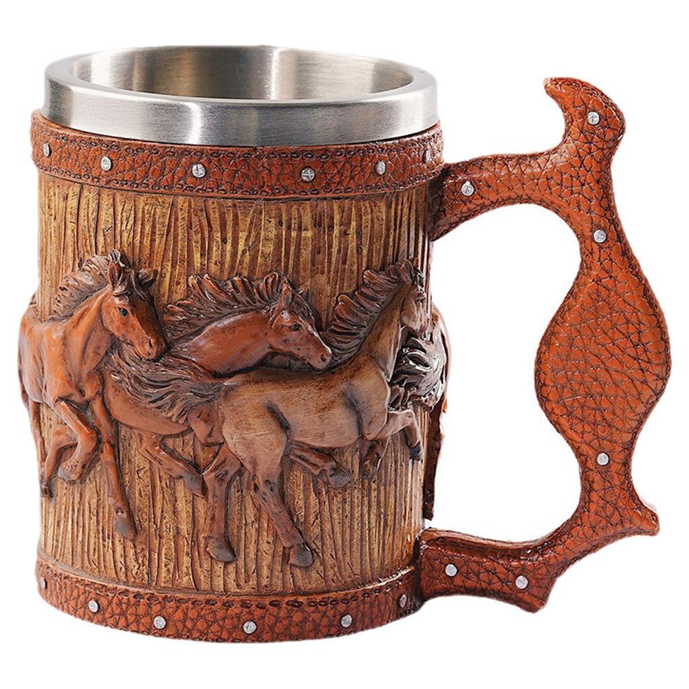 Unique 3D Design Viking Beer Mug Heavy Duty Resin Crafted Bar Cup for Coffee Tea Soda Stylish Home Decorative Use