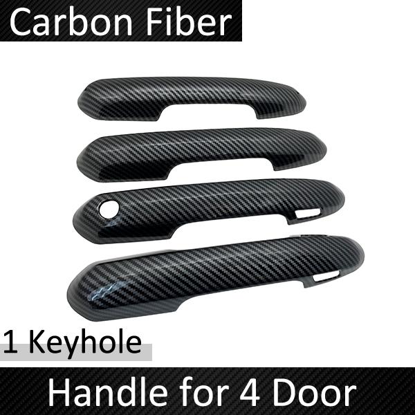 for Toyota Highlander 4 MK4 XU70 Gloss Black Carbon Fiber Chrome Door Handle Cover Stickers Car Accessories