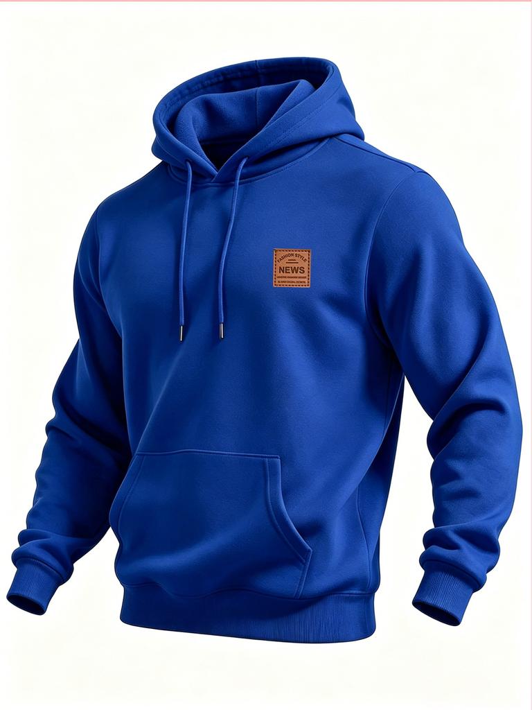 This men's retro-style pullover hooded sweatshirt is perfect for autumn and winter, and is a trendy casual streetwear top.