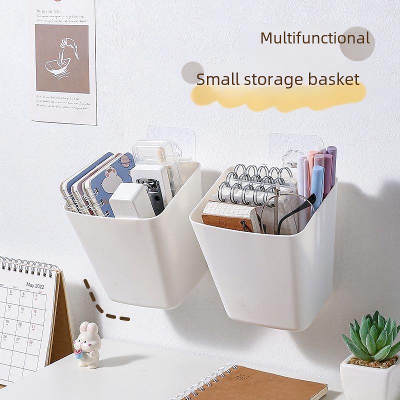 Подвесная корзина на настольную тележку и органайзер для рабочего стола в общежитии: Тележка для косметики, ящик для хранения, подвесная трубка, держатель для ручек и ведро для хранения.