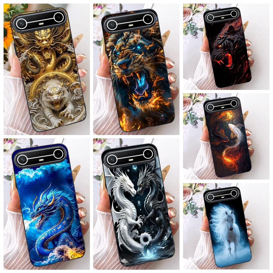 Chinese Dragon Loong Pattern Cute Cartoon Phoen Case For Tecno Pova Slim KM9 PovaSlim 2025Funda Soft Silicone Matte Bumper Cover