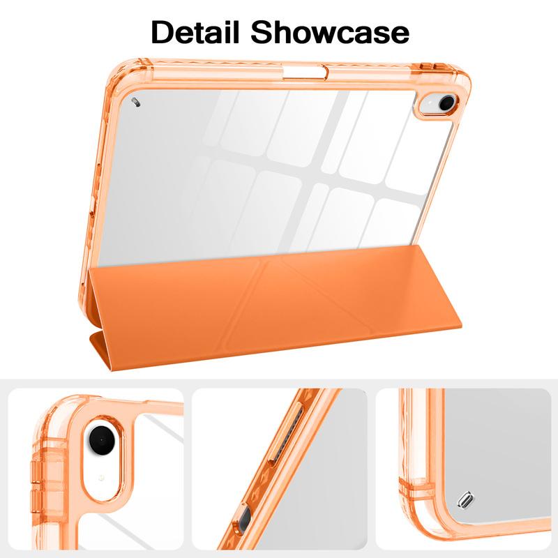 Для iPad A16 11 10 12-го поколения iPad Pro Air 8 7 6 5 4 3 11 13 12.9 " M5 M4 M3 M2 PU Тройной Акриловый Чехол с Держателем для Карандаша