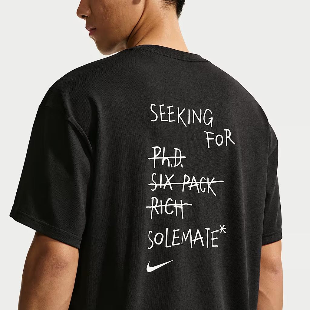 Nike Спортивные футболки Мужские Черные С круглым вырезом Умеренные IV2646-010