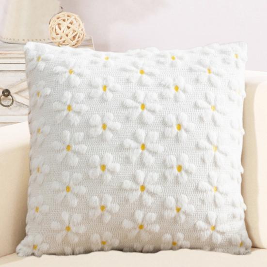 Plush Rabbit Pillow Cover 18 X 18 Inch Throw Pillow Cover Farmhouse Decor Pillow Case with Invisible Zipper for Sofa Bed Car Spring Decoration