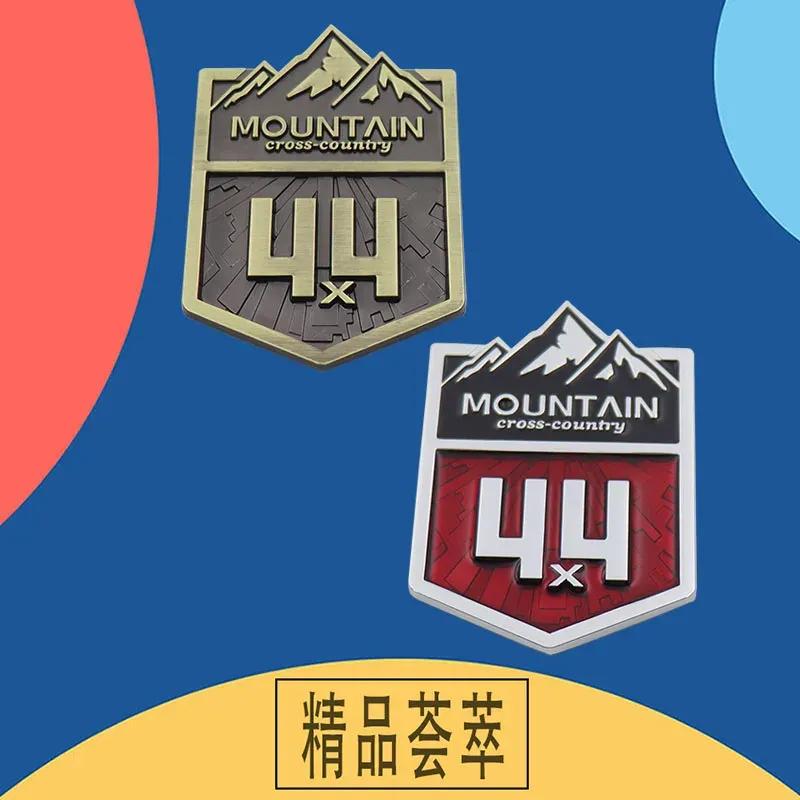 3D Metal 4X4 Mountain Cross Country Badge Auto 4WD Emblem Car Stickers For Car Styling Decals