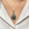 Серебряное ожерелье с изумрудным камнем, турецкие украшения ручной работы, украшения в османском стиле, серебряные украшения ручной работы, подарок для женщин, женский кулон