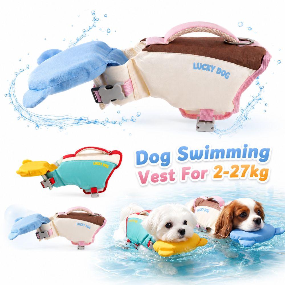 Adjustable Dog Swimming Vest Waterproof Strong Buoyancy Dog Life Jacket Quick-drying Breathable Pet Swimsuit For Pet 2-27kg