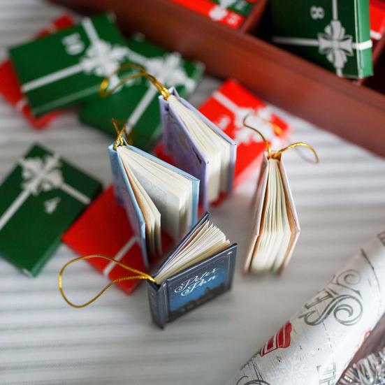 Мини-календарь с украшением в виде книги, рождественский адвент-календарь 2024 года с подарочной книгой из 24 книг