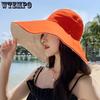 1PC Trendy Double-Sided UV Protection Beach Floppy Cap for Women with Rope Detail Seaside Beach Travel Fashion Hats