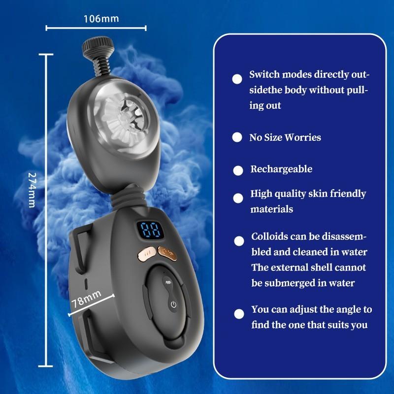 Автоматический носимый мужской мастурбатор - Съемные ремни, ЖК-дисплей, Тренировка Кегеля