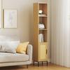 Tall Bathroom Cabinet, Narrow Bathroom Cabinet with Open Shelves and Adjustable Shelf, Natural Wood Look