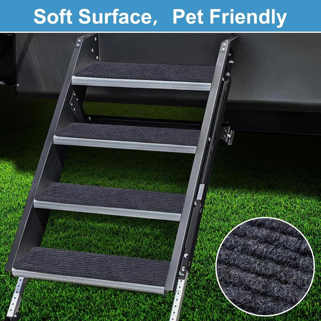 RV Step Covers 3 Pack 22" Wide x 7.5" Deep Camper Step Covers, Non Slip RV Stair Treads for Travel Trailers, Mobile Home, Motorhome (Gray)