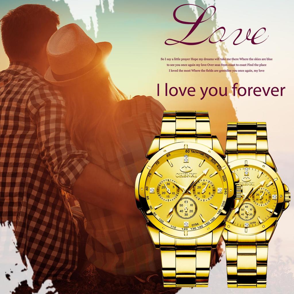 JewelryWe Formal Round Dial Analog Display Kuotsu Seibi Gold Men's Watch, Business, Watch, Fashion,