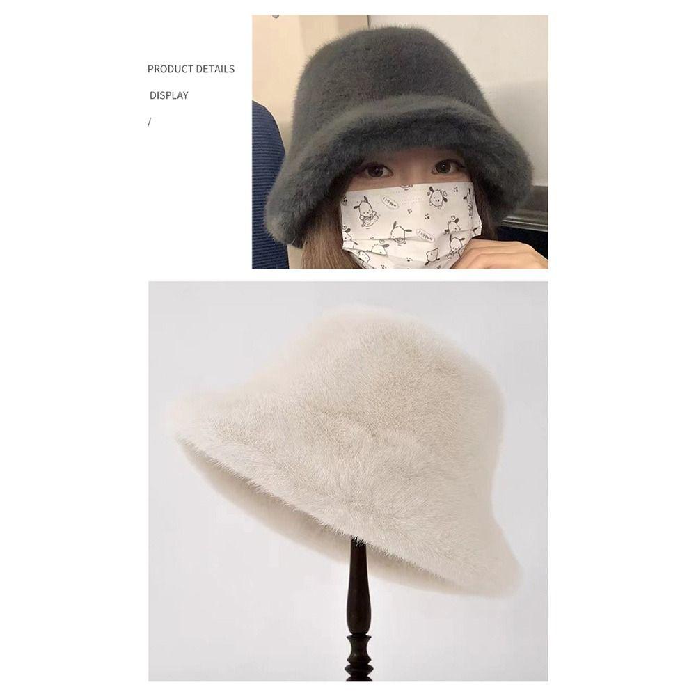 Furry Winter Furry Hat Oversize Plush Hat Cute Fisherman's Hat Winter