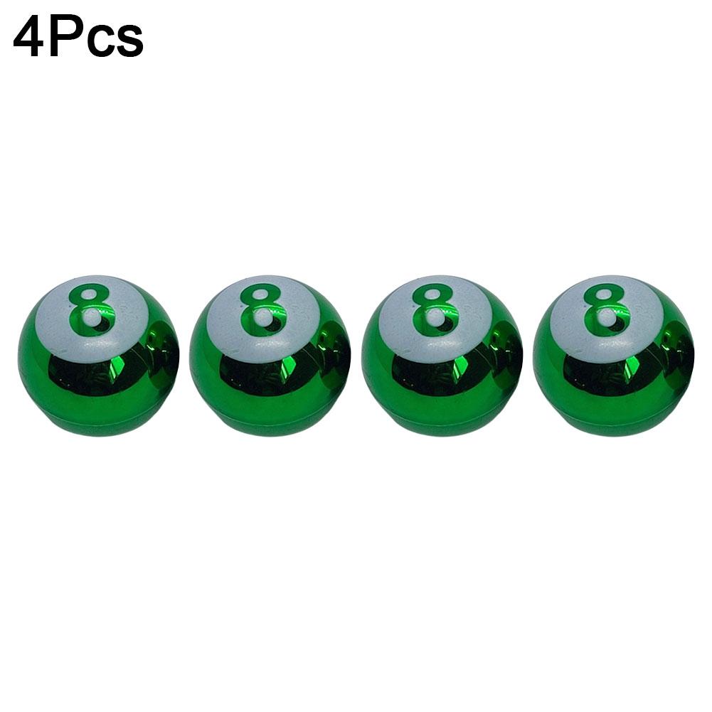 4pcs Car Wheel Tire Valve Core Cap Creative Billiards 8 Wheel Dust Cover Car Truck SUV Motorcycle Bike Accessories