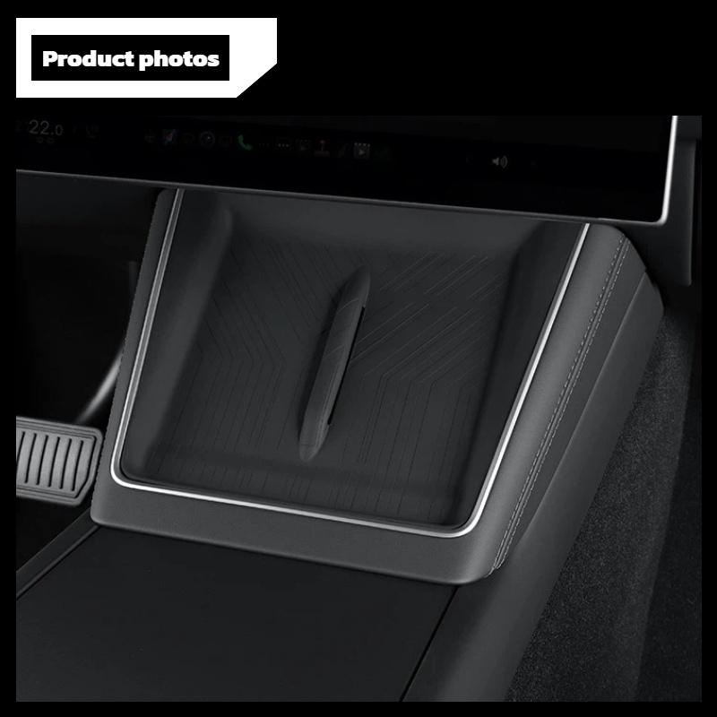For Tesla Model YL Wireless Charger Silicone Mat Anti-Slip Phone Dustproof Pad Center Console Protector Car Interior Accessories