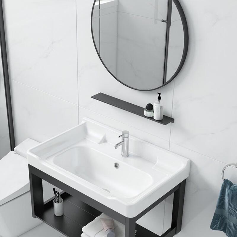 Bathroom Vanity with Ceramic Basin and Mirror Set