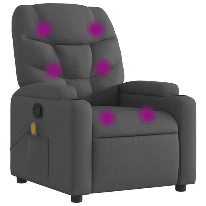 VidaXL Reclining Massage Armchair, Relaxation Chair with Cup Holders, Seat with Backrest and Armrests Living Room, 372454
