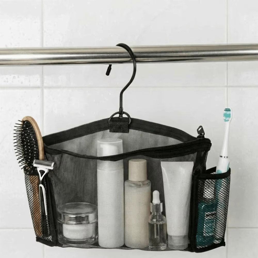 Mesh Transparent Cosmetic Bag With Hook Storage Organizer Bag New Wash Bag Travel