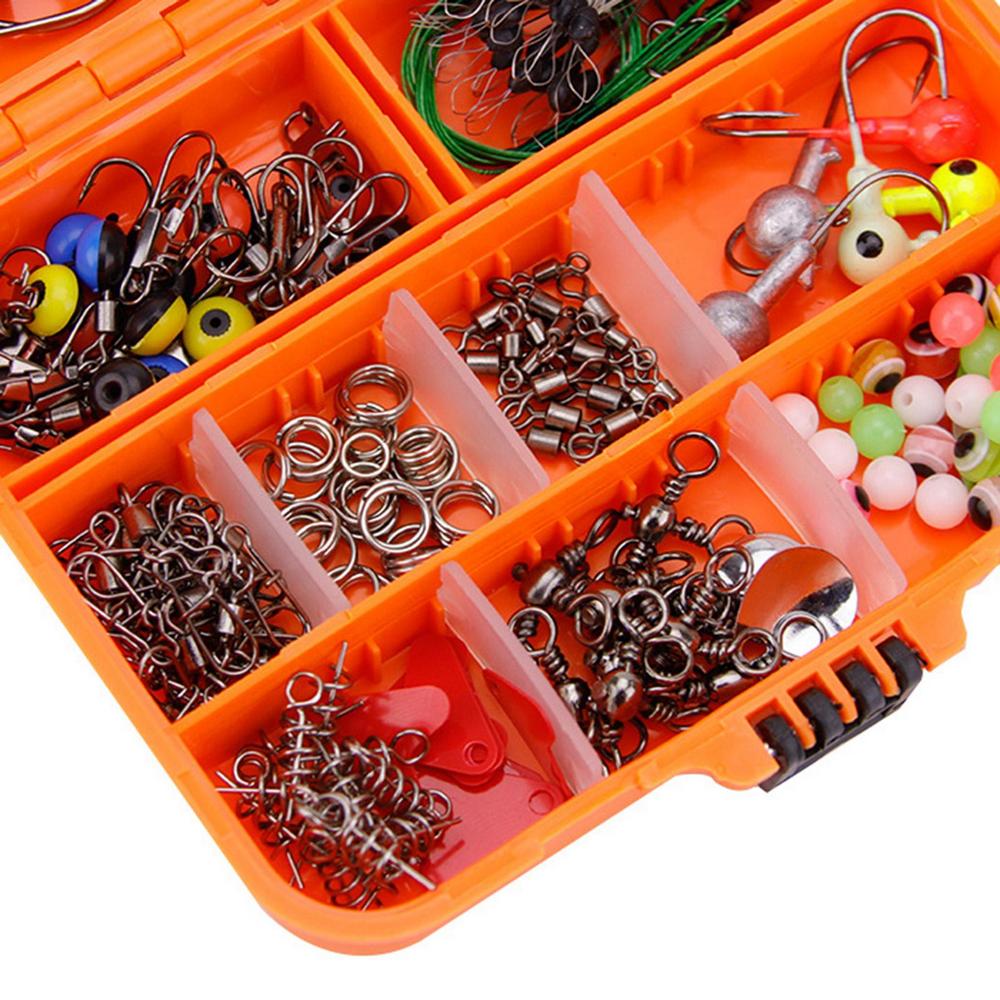 Комплект рыболовных принадлежностей 257 шт./коробка рыболовные снасти в комплекте крючки грузила вертлюги бусины снаряжение и оборудование
