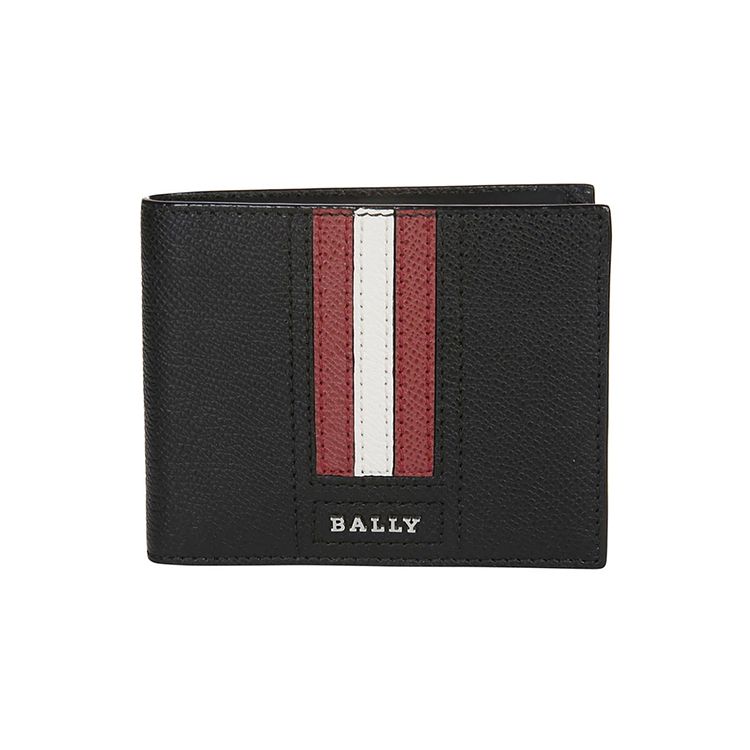 Bally Минималистичный Модный Кожаный Кошелек Двойного Сгиба Мужской Кошелек Черный 6224892