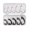 50pcs Super Strong Wide Gap Worm Hooks 2#-3/0# for Soft Plastic Baits Saltwater Freshwater Fishing