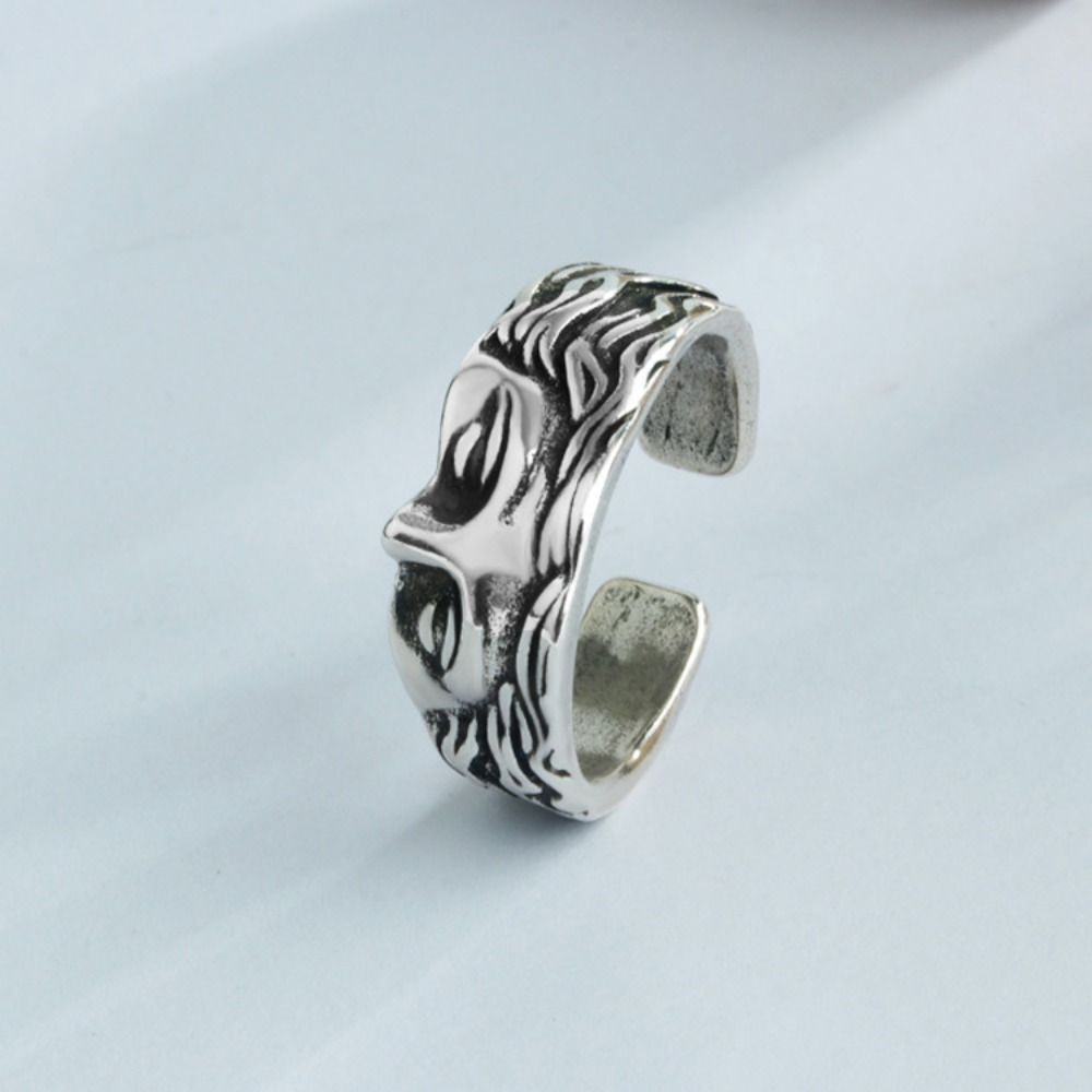 Литературная скульптура Венера Маска Кольцо Чистая медь Открывающееся кольцо Перстни Половина лица Кольца для мужчин