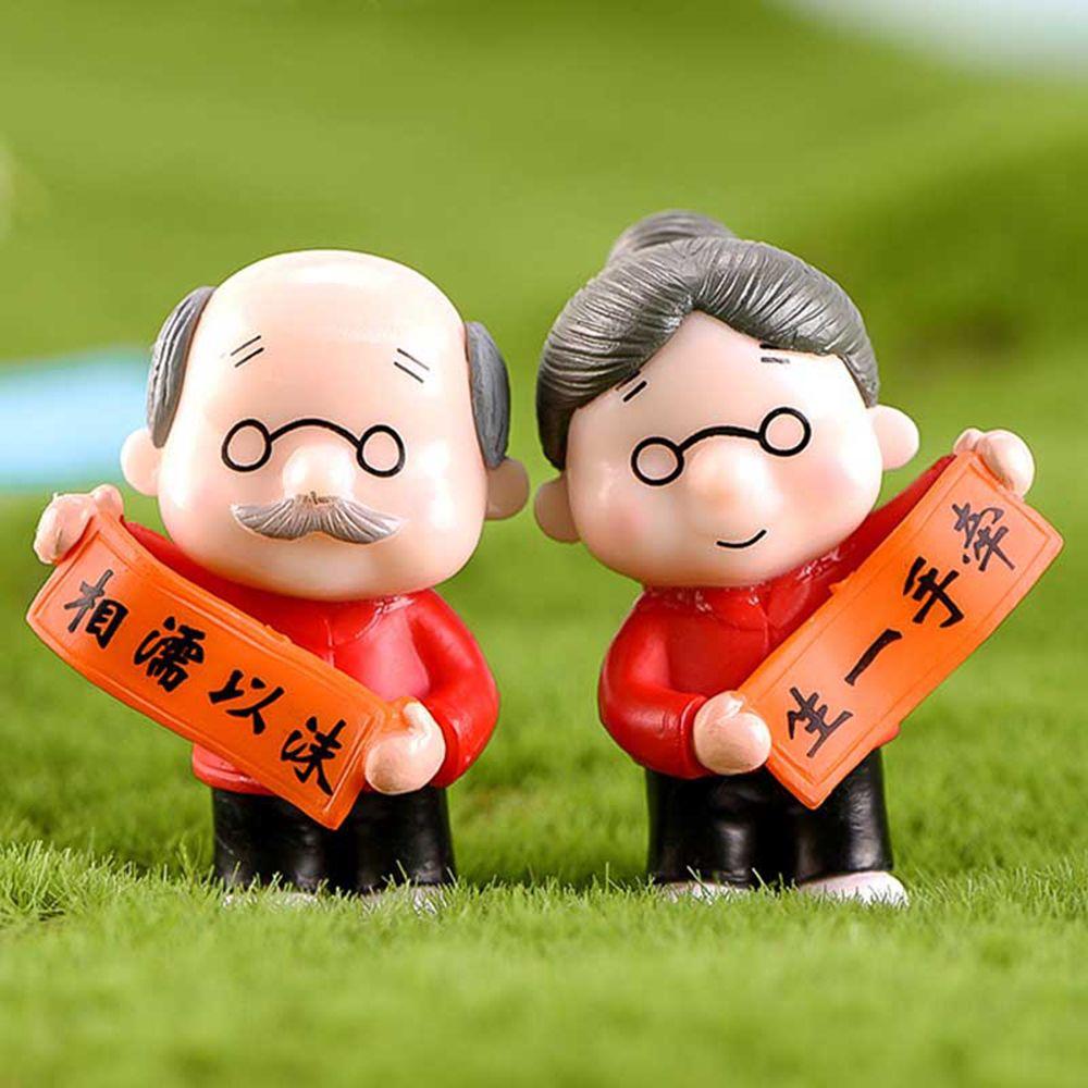 With Chair Grandpa Home Micro Landscape Couple Sweety Lovers Fairy Garden Figurines Christmas Decoration Miniatures Ornaments