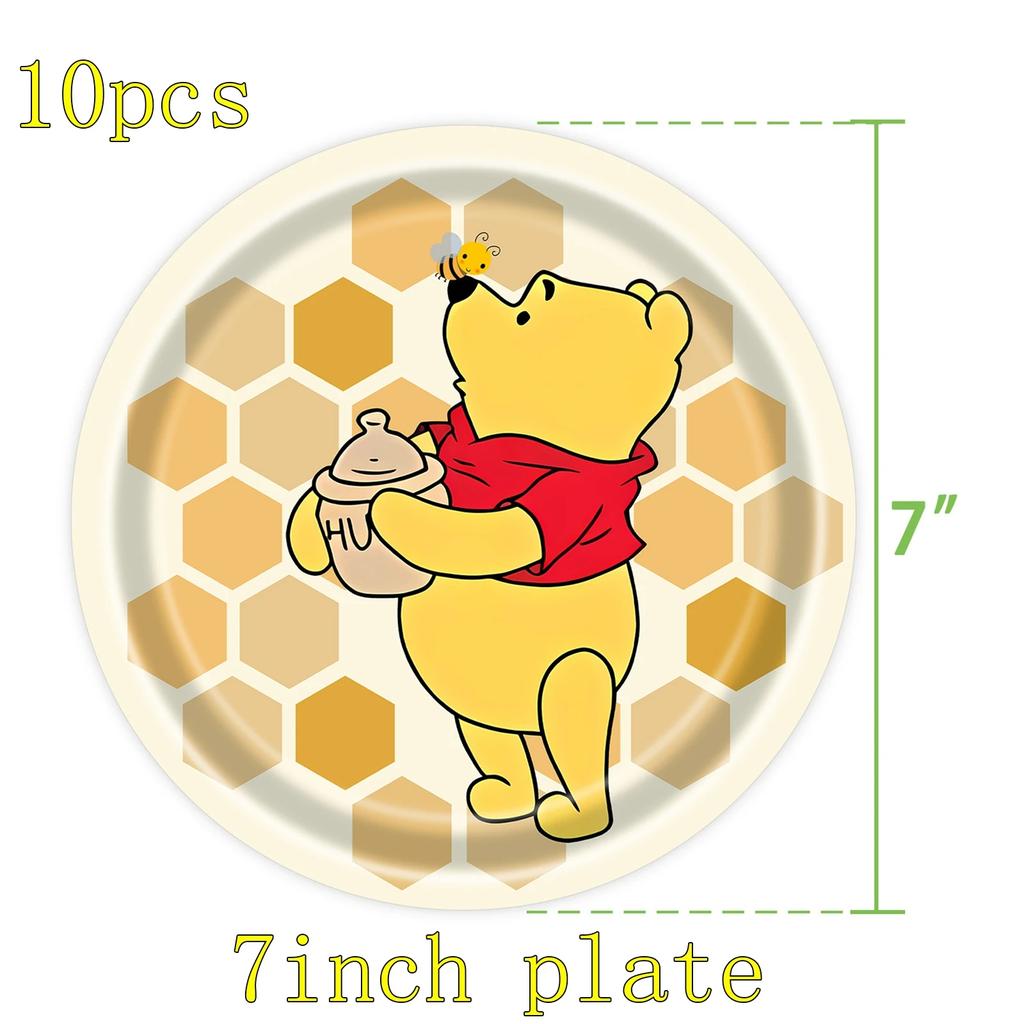 Winnie The Pooh Birthday Party Decoration Paper Cup Plates Napkins Table Cover Balloons Banner Serves 10 Guests Baby Shower