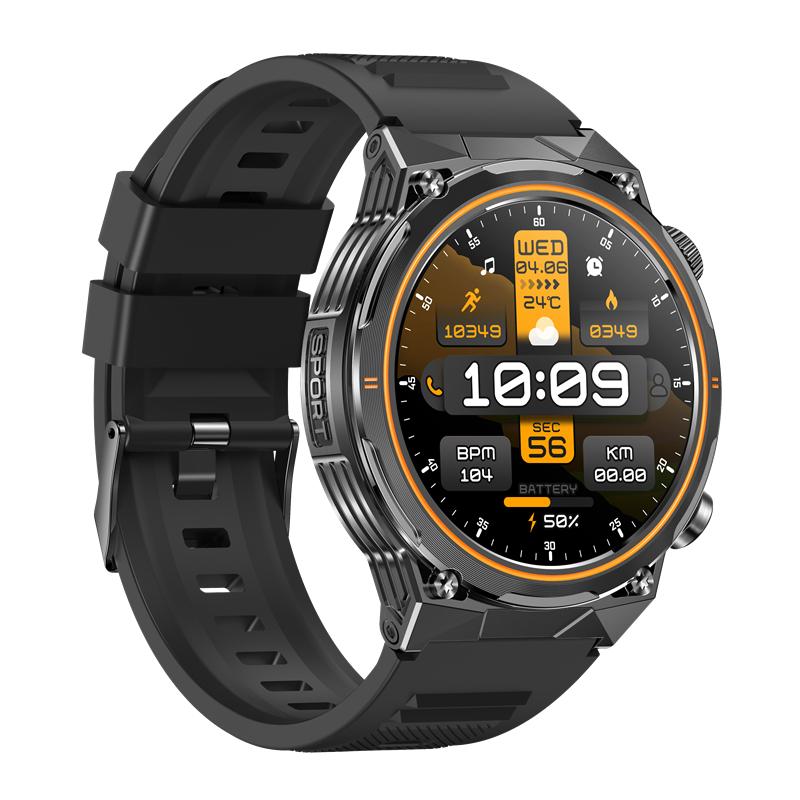 Men AK81 Smart Watch Flashlight Outdoors Multi-Sports Fitness Tracker Bluetooth Calling Health Monitoring Smartwatch