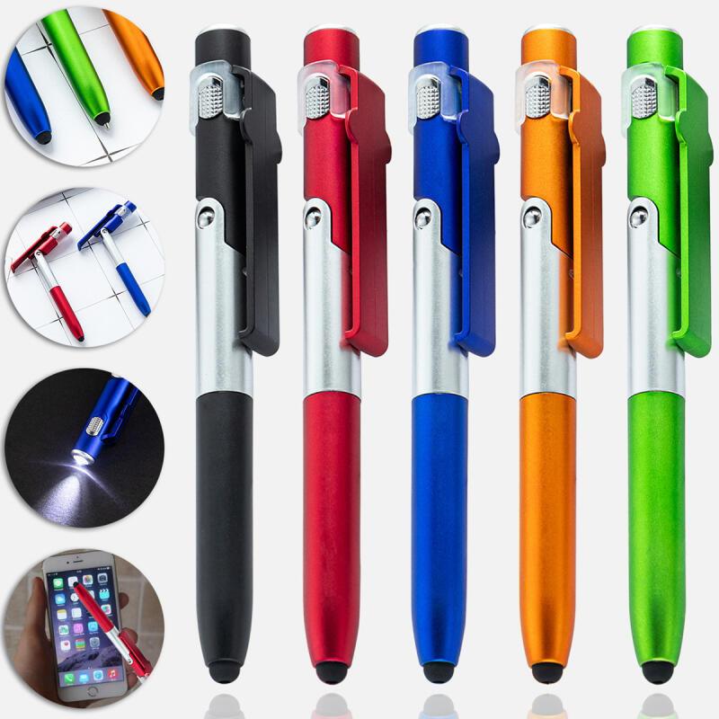 HdoorLink 4 в 1 многофункциональная шариковая ручка со светодиодной подсветкой складной держатель для телефона ночной карандаш для чтения и письма офис школьные канцелярские принадлежности для студентов