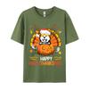 Akita Inu Happy Hallo Thanksmas Hallo Anime T Shirt Novelty Fitted Men T Shirt Print Cotton Grey Shirt Graphic Tee