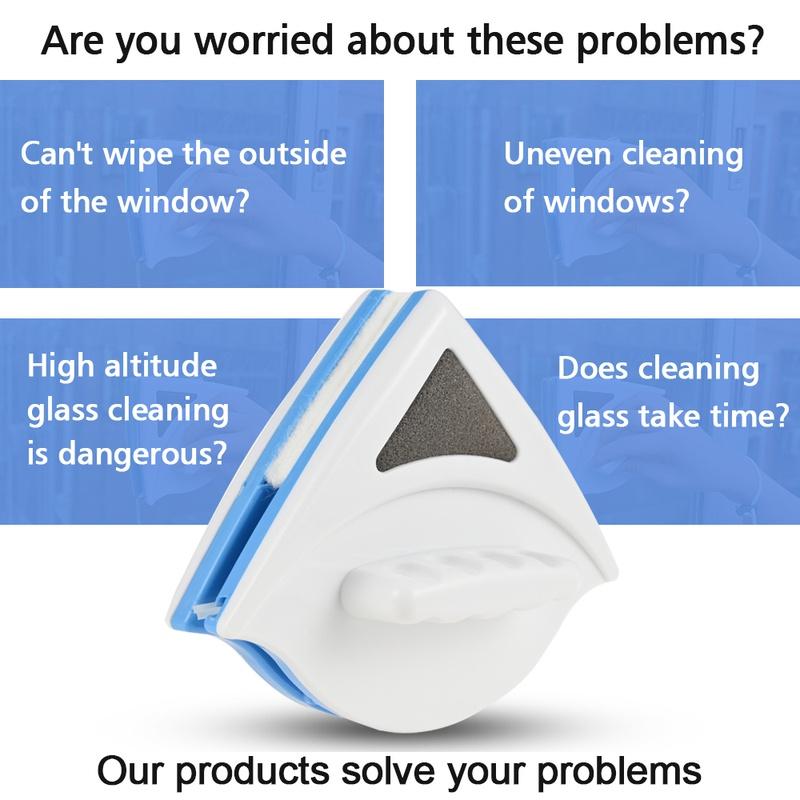 Магнитный очиститель оконного стекла Магнитная щетка для стекла Магнит стеклоочистителя Инструмент для чистки наружных окон Бытовой инструмент для чистки Сменная ткань