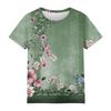 Women's Fashion Casual Printed Round Neck Short Sleeved T-Shirt Top T-Shirt Top Top